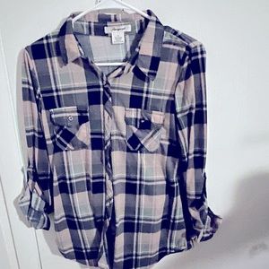 Blue and green plaid shirt